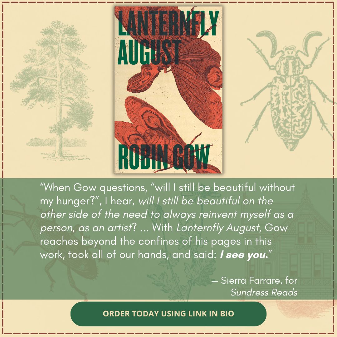 Read the latest praise for Lanternfly August! Use the link in our bio to purchase a copy of this amazing poetry collection that explores home and queer identity through the lens of an often-demonized species of insect. #newbook #poetrycollection #newreview