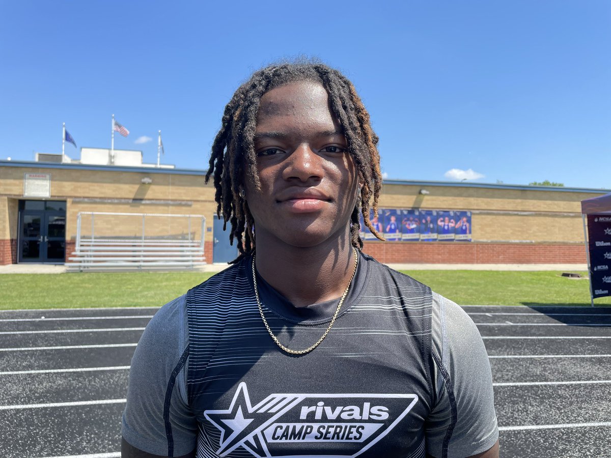 Illinois commit DB Andre Lovett at the @RivalsCamp in Indianapolis. #Illini.