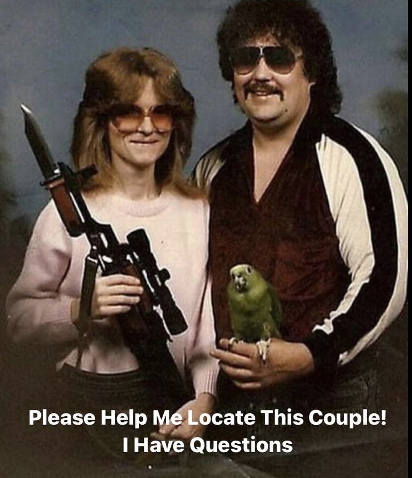 I’m Serious. The Closest Info I Got On Them Was That They Were a Tennessee Couple. #MarriedCouple #Marriage #Bird #Gun