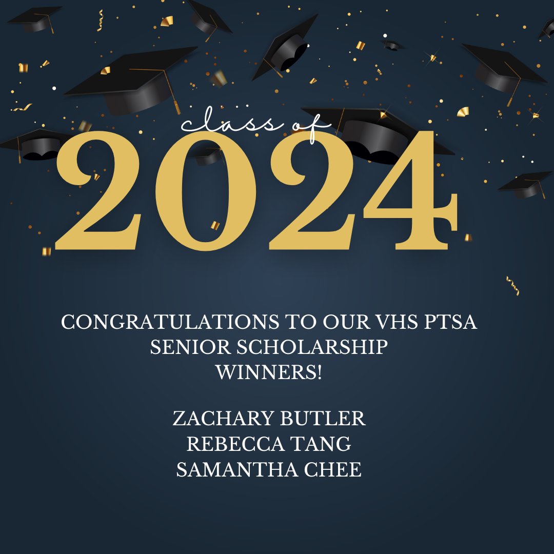 VHSPTSA1's tweet photo. Congratulations to our VHS PTSA Scholarship Winners https://t.co/LU0EgD5w5T