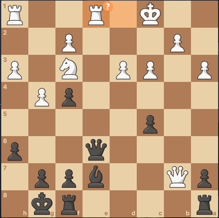 Just played interesting blitz game and my opponent made this tempting move Re1 that turned out to be a big mistake. How would you continue as Black? 🤔