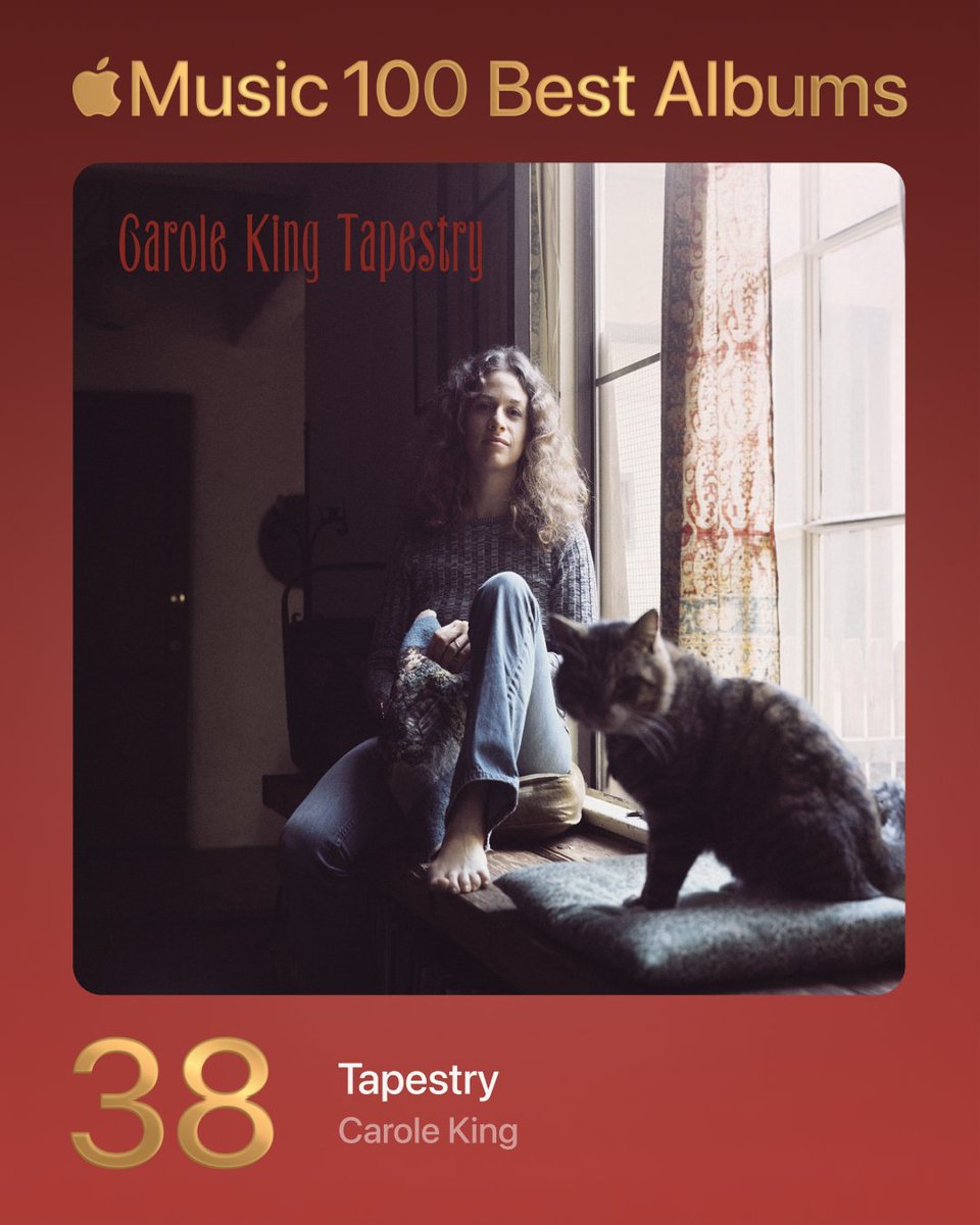 AppleMusic's tweet photo. 38. Tapestry - Carole King

#100BestAlbums https://t.co/rUS4Yuvlwh