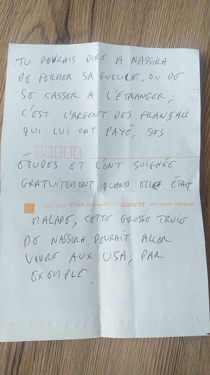 Après le cyberharcèlement provoqué par le député du Rassemblement national Julien Odoul, les menaces de mort, de viol et les insultes racistes reçues par milliers, voilà que désormais les fachos envoient des courriers de menaces chez ma mère. C'est quoi la prochaine étape ?