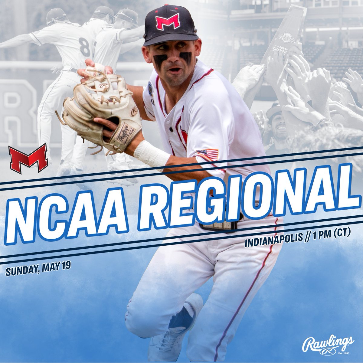 With a trip to the #D2BSB Super Regionals on the line, @BaseballMU takes on the winner of UIndy and Trevecca Nazarene at 1 pm (CT)! #BigRedM 📺: glvcsn.com/uindy/ 📈: athletics.uindy.edu/sidearmstats/b…