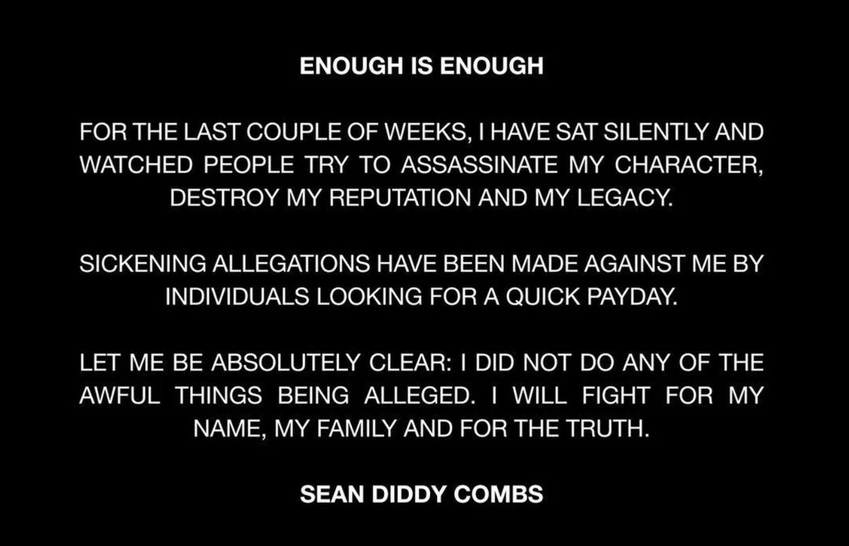 Six months ago Sean Diddy Combs was denying all allegations against him, including those of assault by his ex. He issued multiple statements about these 'false' accusations and smeared the accusers. Video comes out: Sorry, I was on drugs when I beat her.