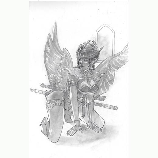 Winged Avenger JUST ANNOUNCED!!! A new reward, one-of-a-kind original art by Mog Park! Original 11' x 17'. Check it out on Kickstarter!!! bit.ly/Spectress1-5