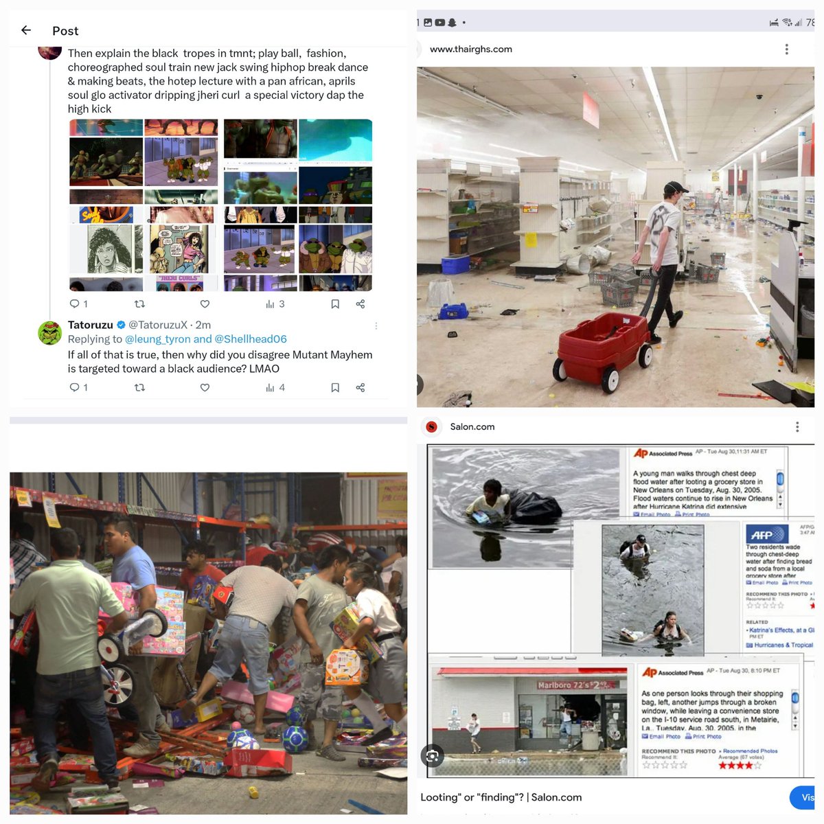 leung_tyron's tweet photo. @TatoruzuX Looting rioting or defacing property is not exclusively a black thing, and casey jones was a black sheep of his family he was a juvenile delinquent in tales of the tmnt vol2 # 37  does that mean it's marketed to "white trash audience or black people?" https://t.co/1BpQhGkdUo