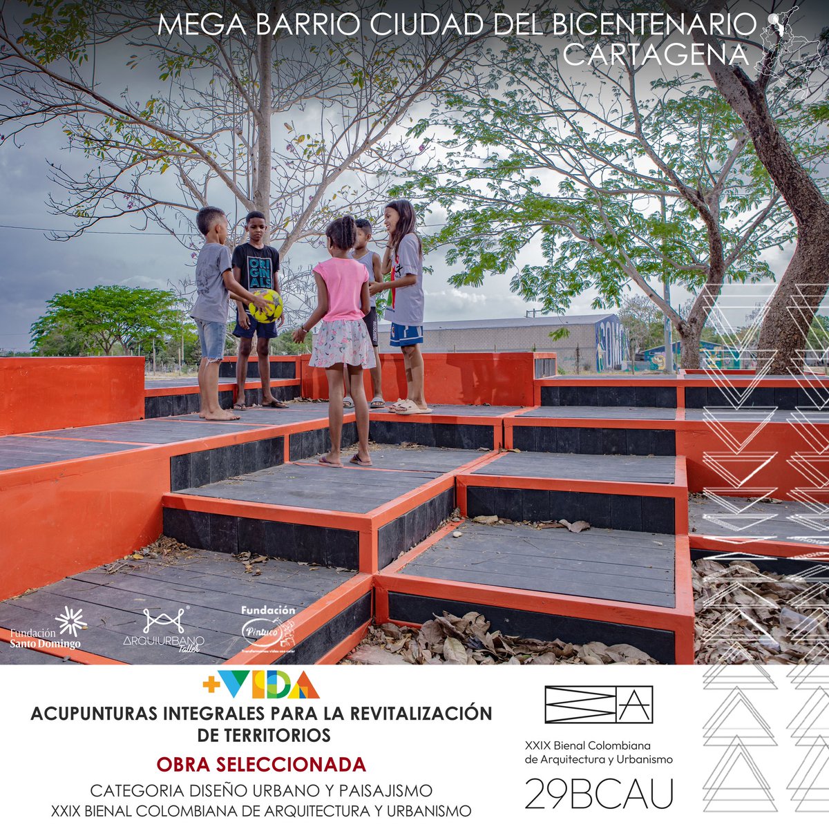 johnoctaviortiz's tweet photo. +VIDA Acupunturas integrales para la revitalización de territorios, ha sido seleccionado en la XXIX Bienal Colombiana de Arquitectura y Urbanismo en la categoría diseño urbano y paisajismo. 
@SCA_presidencia 

¡Orgullo!

@F_Santo_Domingo 
Fund. @pintuco_oficial 
@arquiurbanotau https://t.co/QOuXqlXfUV