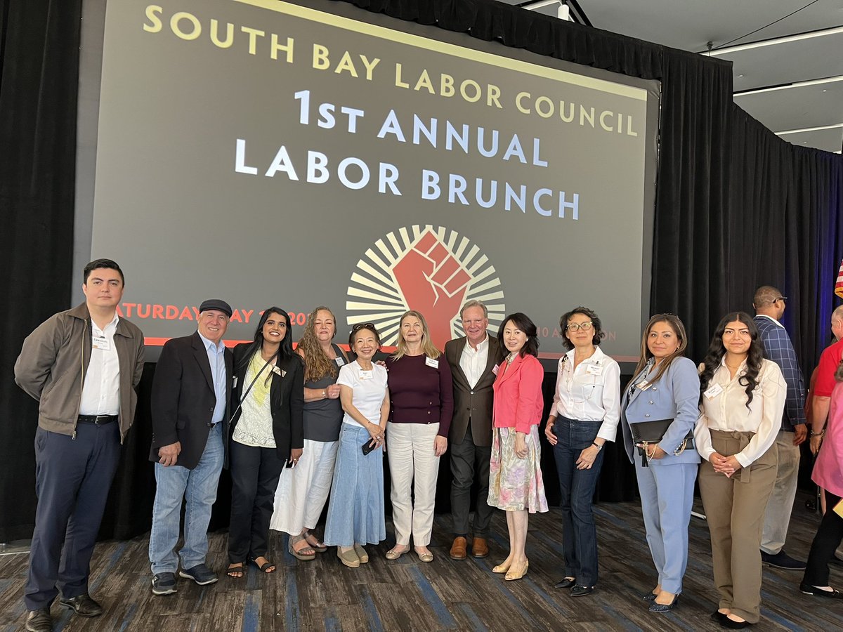 Honored to join the 1st Annual South Bay Labor Council Brunch and stand with workers in our community! Pictured here with @SEIU2015 @SenDaveCortese