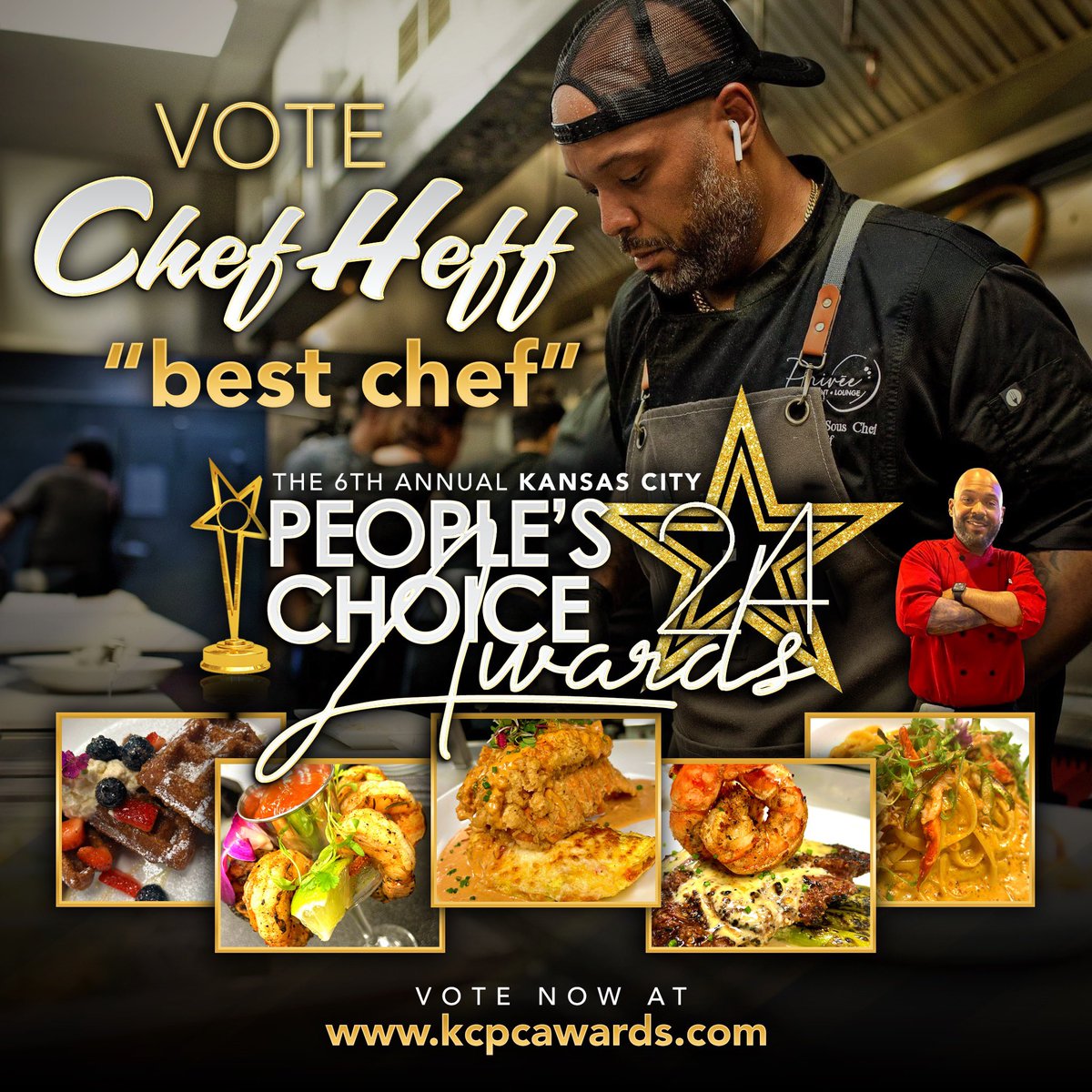 Waddup KC?! you all have voted me into the finals of the kcpca best chef category! But the jobs not done!!! Go ahead and click the link to vote for me and make be Kansas City’s best chef according to the PEOPLE’ cuz that’s who o do it for!!!! Link posted kcpcawards.com/2024-finalists…