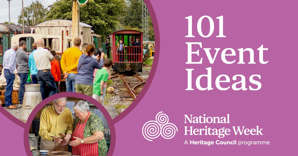 The National Heritage Week 2024 101 event ideas guide is here! Searching for creative ideas for #HeritageWeek2024? This event ideas guide offers suggestions for events across all areas of heritage. Access the 101 event ideas here: heritageweek.ie/get-involved/r…