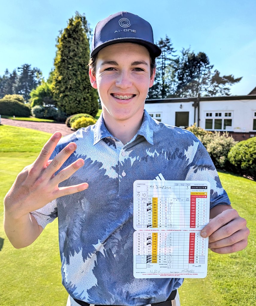 What a round of golf! 

Congratulations to Max Simpson of  Trentham Park Golf Club with a superb 4 under par today at Trentham Golf Club in our Junior Order of Merit 

#TeamStaffs 
#staffsgolf
