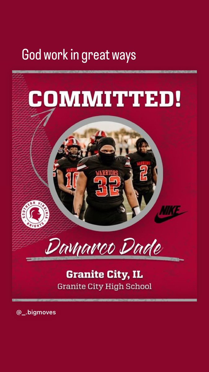 Damarco dade (@damarcodade8) on Twitter photo I will like to thanks coach <a href="/coachbillynixon/">Bill Nixon</a> ,<a href="/CoachJoeDuPaix/">Joe DuPaix</a>,<a href="/CoachWillOrtiz/">Will Ortiz</a>,<a href="/svuedu/">Southern Virginia University</a> <a href="/svuathletics/">SVU Athletics</a> <a href="/knight_ftbl/">SVU Knights Football</a> thanks for giving me this opportunity to play football and go to school I will be flipping my committed to southern Virginia #svuknights⚔️🛡️ I will like to thanks coach <a href="/coachbillynixon/">Bill Nixon</a> ,<a href="/CoachJoeDuPaix/">Joe DuPaix</a>,<a href="/CoachWillOrtiz/">Will Ortiz</a>,<a href="/svuedu/">Southern Virginia University</a> <a href="/svuathletics/">SVU Athletics</a> <a href="/knight_ftbl/">SVU Knights Football</a> thanks for giving me this opportunity to play football and go to school I will be flipping my committed to southern Virginia #svuknights⚔️🛡️
