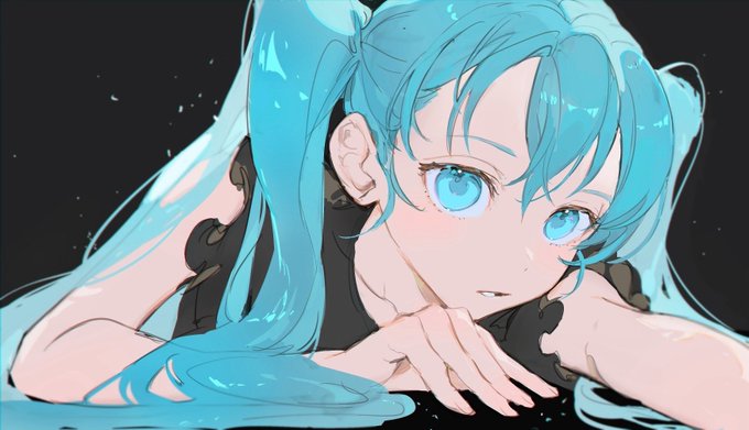 「blue hair solo」 illustration images(Latest)