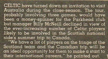 #Celtic turn down invitation to visit Australia #Shoot! 1983-02-06