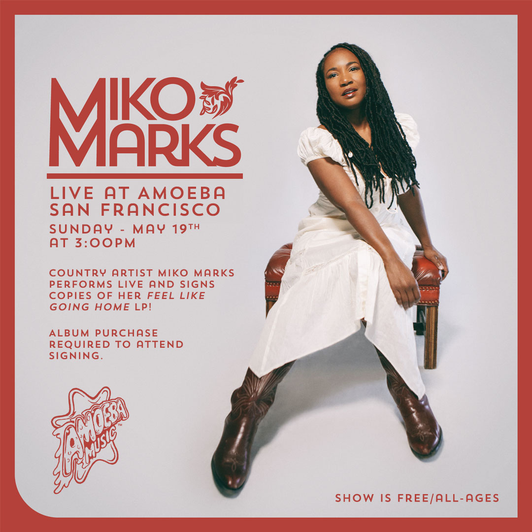 Bay Area! Country singer-songwriter @MikoMarks is doing a live performance + album signing at @AmoebaSF TODAY at 3pm! The show is free & all-ages. To attend the signing, purchase Miko Marks' 'Feel Like Going Home' on vinyl at Amoeba SF. Details: bit.ly/4b59a6e