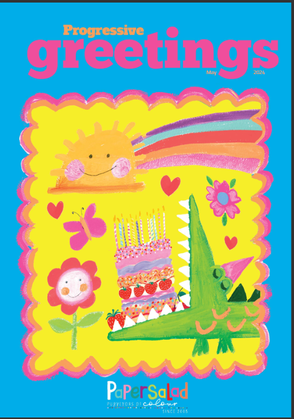 link to the whole Progressive Greetings magazine:
bit.ly/3yuCWUc
#PaperSalad #greetingcards  #giftwrap #stationery #colourful #fun