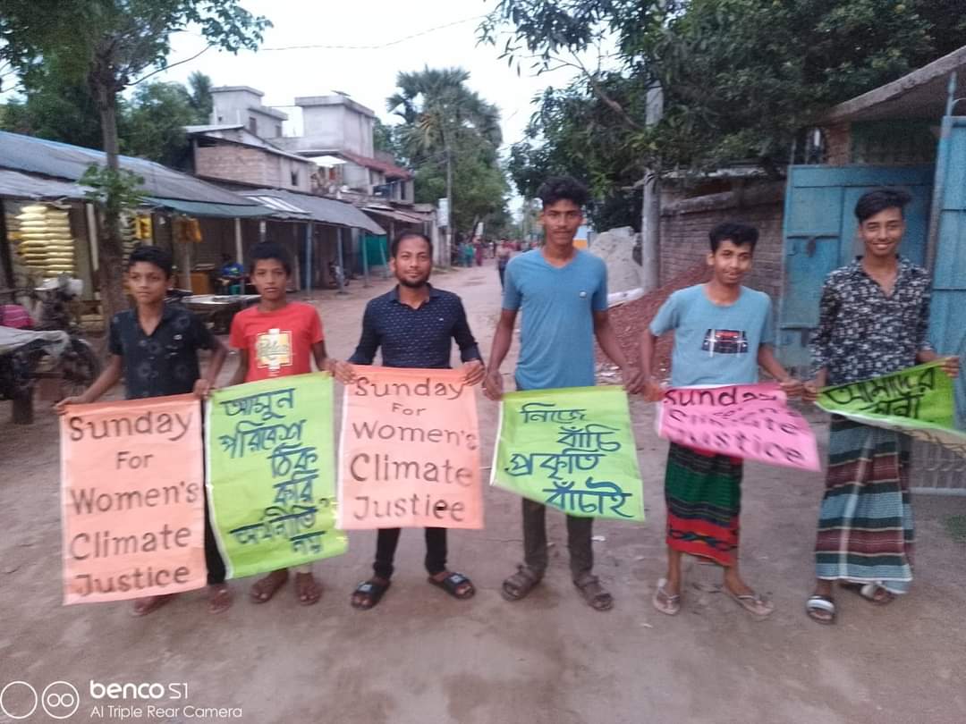 Youth are actively advocating for climate justice as their future is being threatened by various disasters. They are also continuously fighting for women's rights in the realm of climate justice.
#JusticeForWomen.'
Climate Strike -200
Bijoy Youthorg