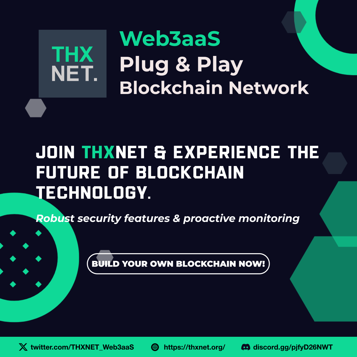 THXNET_Web3aaS's tweet photo. Join THXNET. &amp; experience the future of blockchain technology. Launch your fully functional Layer 1 Mainnet in weeks with THXNET. 🥳

Don't let limitations hold you back – switch today! 🚀 #THXNET #Blockchain https://t.co/d2YLOJzrzR
