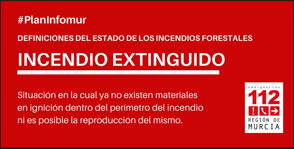 Agente medioambiental @aamm_murcia, informa que el incendio forestal #IFMiravete, declarado ayer en el Monte Miravete (#Murcia), queda EXTINGUIDO. 👩‍🚒noticias.112rmurcia.es/?0z8Y2