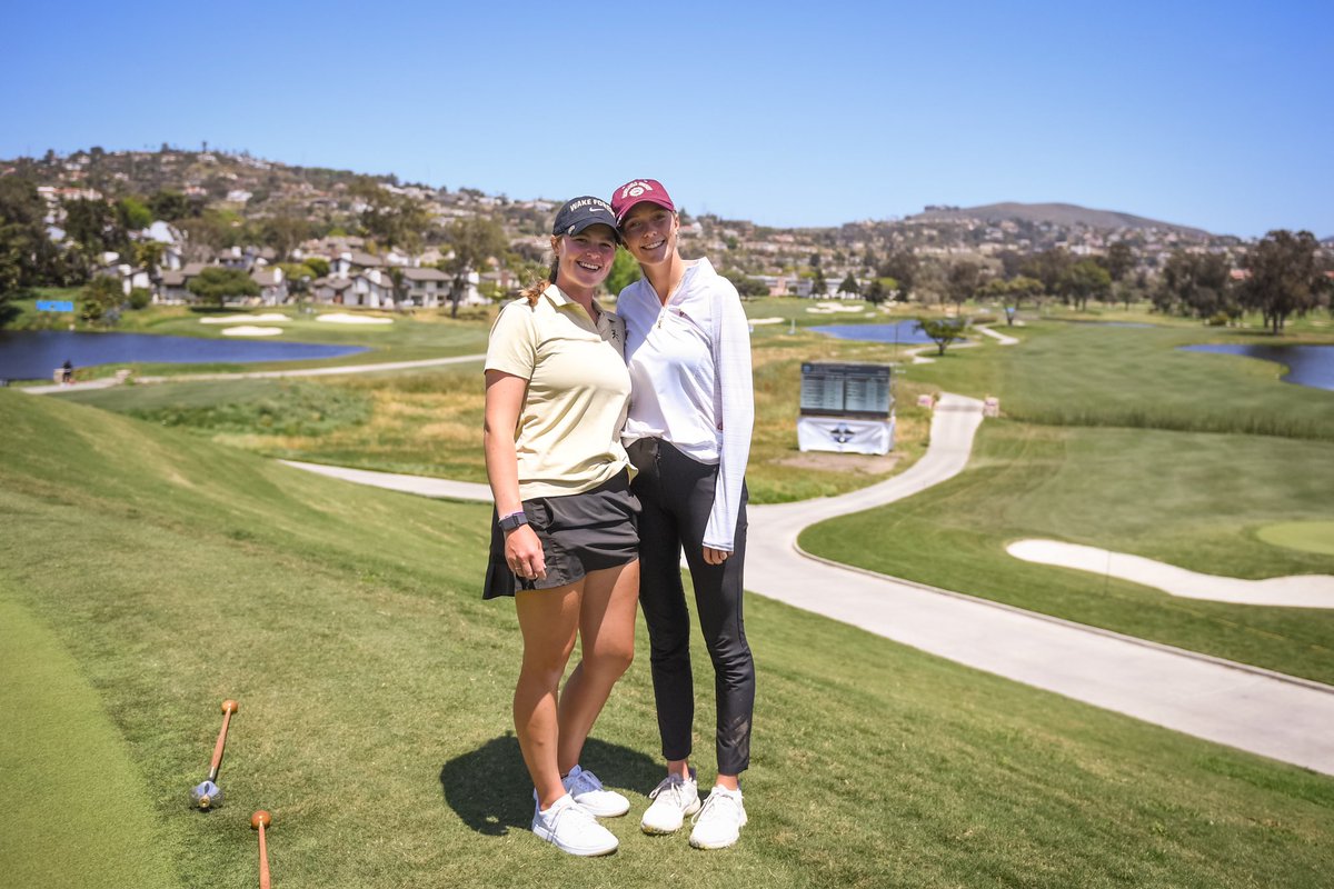 Bonded by Sisters 🤝 @SunDevilWGolf and @WakeWGolf are paired together for Round 3️⃣ 👀 Patience and Mimi Rhodes are 1️⃣ of 2️⃣ sets of sisters at the NCAA Championship 💛
