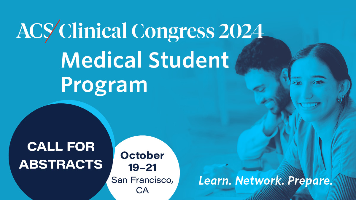 📞 Calling all medical students: don't forget to submit your abstracts for the 2024 Medical Student Program! The top 48 abstracts will be invited to present during the Medical Student Program ePoster Session at #ACSCC24. 🎊 🗓️ Abstracts are due July 12: brnw.ch/21wJVJa