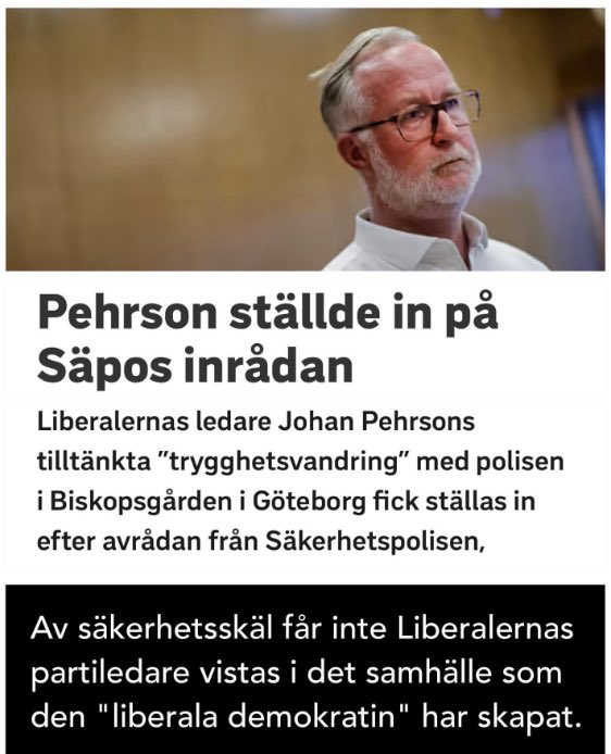 Du @JohanPehrson… detta är ett hot mot demokratin, på riktigt. Var är de arga liberalerna? 

Eller gör det ont visa sin ilska över något man själv är skyldig till?

#migpol