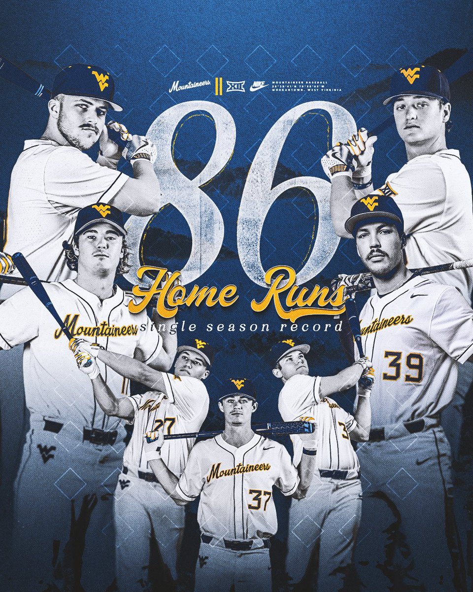 Showing off our muscle 💪 With the postseason still to come, the Mountaineers have already set a new single-season home run record! #HailWV
