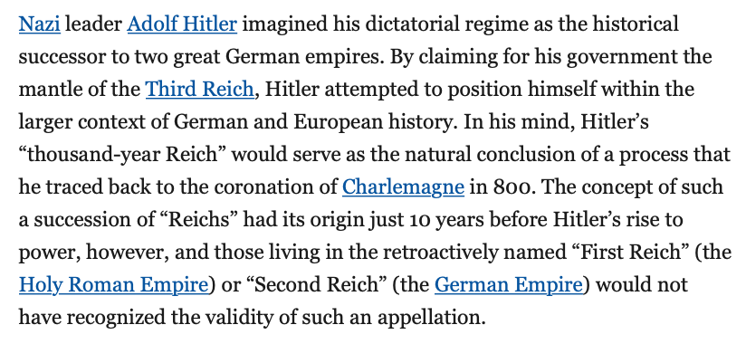 The '1000 year' Reich lasted for only 12 years. Just saying.