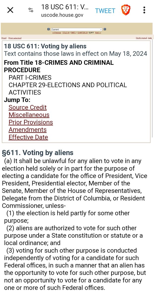 FYI... 18 USC 611
like and share... 
uscode.house.gov/view.xhtml?req…)