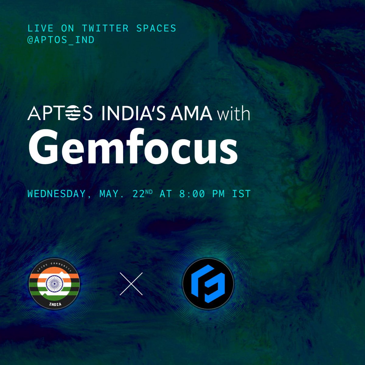 Aptos India's Twitter Space with Gemfocus 📊

@Gemfocus_io - an Aptos Foundation grant recipient, is an analytical platform on the #Aptos blockchain that delivers data-driven insights for smarter trading decisions.

We have scheduled a Twitter space with them this Wednesday,  May