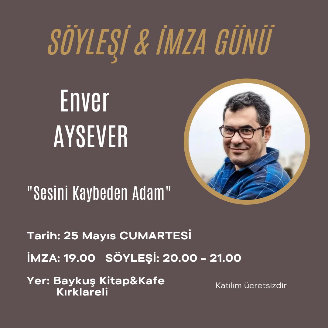 Dönemin son yazar etkinliğinde Enver Aysever bizlerle olacak. Bekliyoruz

<a href="/enveraysevera/">Enver Aysever</a>
<a href="/dogankitap/">Dogan Kitap</a>