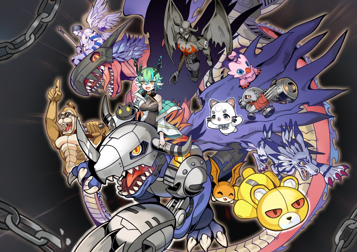 Cunomon and @Ichiroku16_Vt will have a collaborative project, and this is one of the related illustrations we've worked on together! The remaining content will not be disclosed for now, but please stay tuned! #digimon