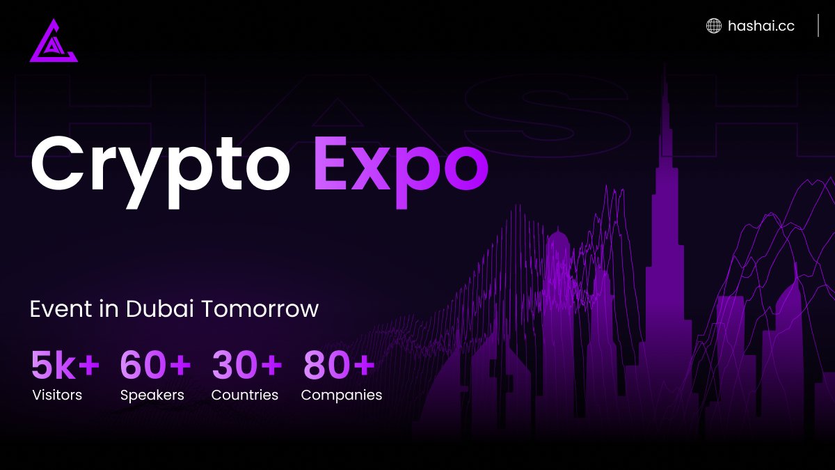 OfficialHashAI's tweet image. $HashAI x #Dubai 🤝 

The #HashAI team has been working hard, making preparations for @TheCryptoExpo event, which will take place in Dubai tomorrow!

This is our moment to connect with industry leaders, uncover new business opportunities, and showcase our project to a global…