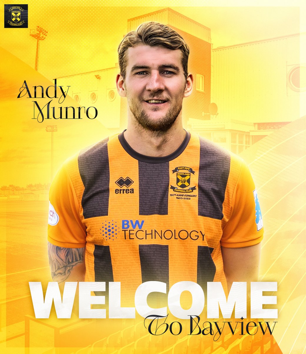 📝𝗠𝗨𝗡𝗥𝗢 𝗦𝗜𝗚𝗡𝗦 𝗢𝗡 We're delighted to announce the signing of Andy Munro on a 1-year-deal. Welcome to Bayview Andy! 🔗bit.ly/3KsUH9b