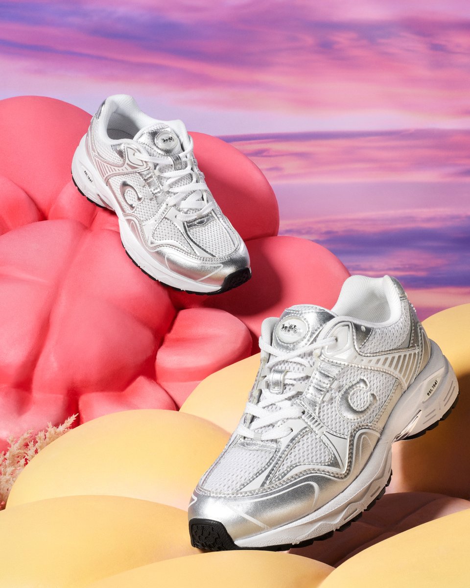 Our C301 Sneaker: a sleek take on a classic running shoe.🩶 Find your courage. This season, travel through virtual worlds with #imma as she discovers the #CourageToBeReal (with a little help from the Coach Family). on.coach.com/ShopFYC #CoachNY