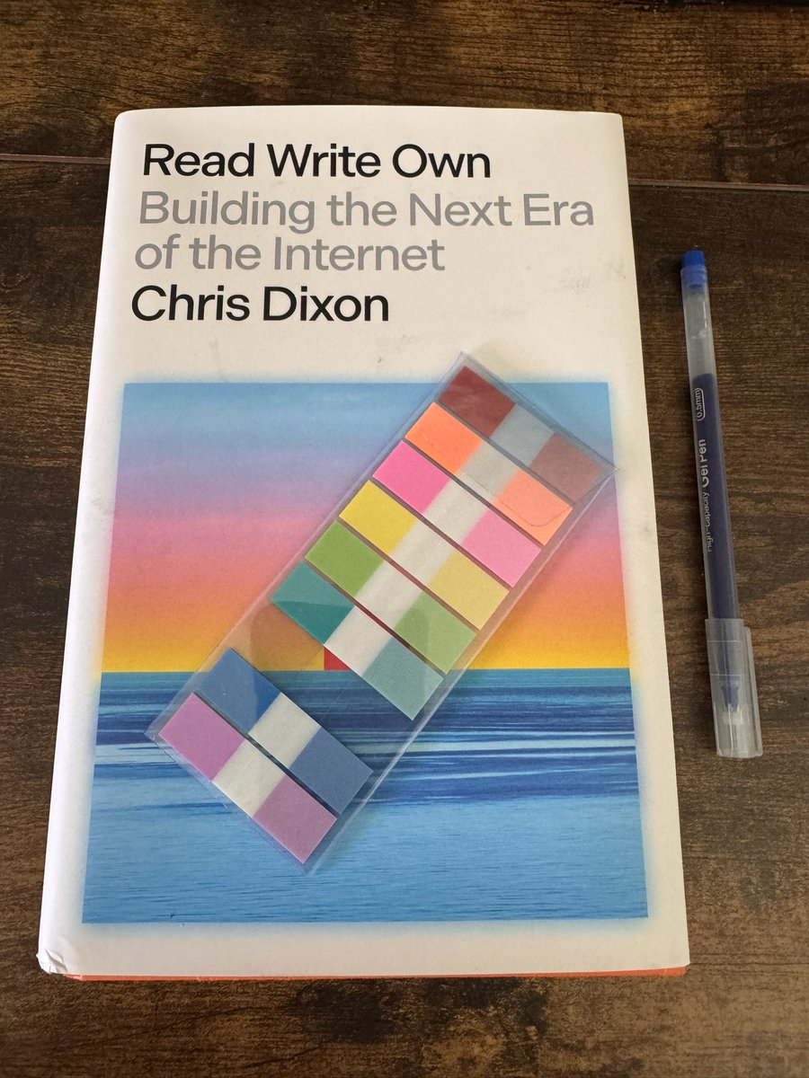 ZainanZhou's tweet image. Start reading #ReadWriteOwn book by @cdixon, in which he shares the vision of how blockchain could reshape the Internet and the world with ownership, fostering innovation, freedom, and a free market.

It’s interesting to read the book the same year it is published. 

I enjoyed…