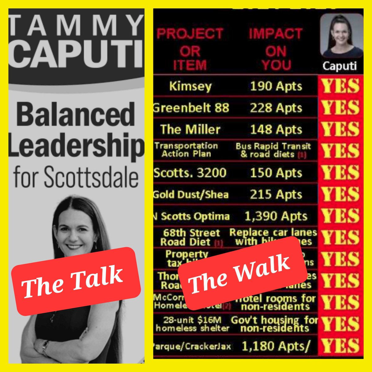 ScottsdaleVoter's tweet photo. The Talk vs. The Walk https://t.co/m49qPJX2Oy