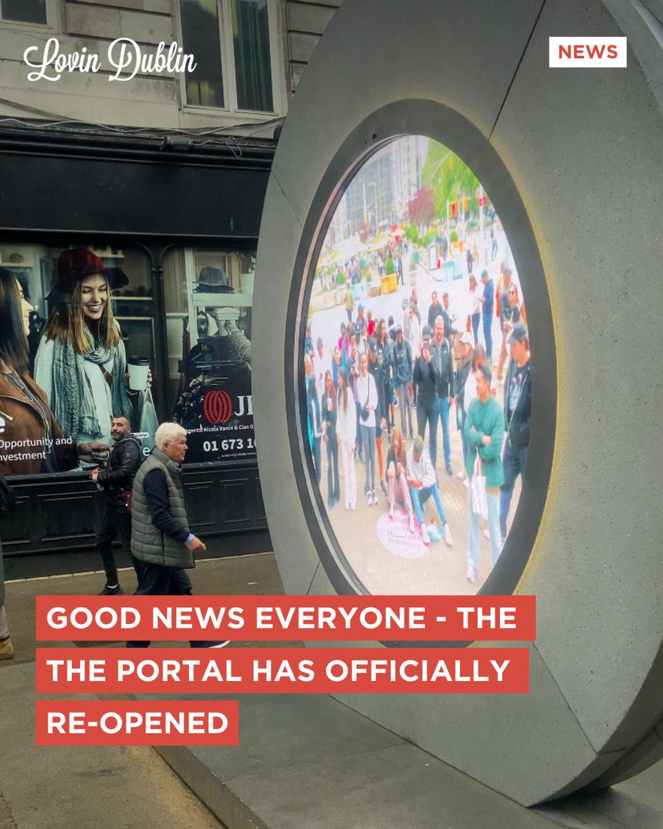 Guess who’s back, back again Fans of the Portal will be relieved to know that the Portal from Dublin to New York has officially reopened, with the livestream restarting today at 9:00 AM in New York City and 2:00 PM in Dublin The Portal will have specific hours of operation for
