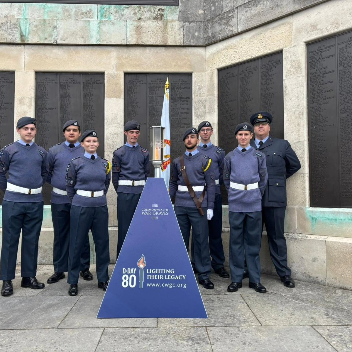 The Squadron was invited by the CWGC to the Lighting Their Legacy, for the 80th Anniversary of D-Day on Saturday. Plus, rededication of the Naval Memorial 100 years after it opened.

<a href="/Mayor_Medway/">Mayor of Medway</a> 
<a href="/KellyTolhurst/">Rt Hon Kelly Tolhurst</a> 
<a href="/RegComdtLASER/">RC LASER</a> 
<a href="/aircadets/">RAF Air Cadets</a>