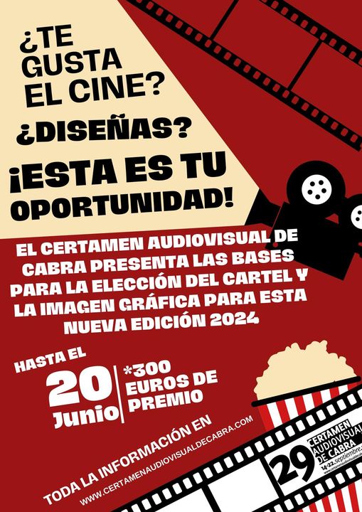 Ya estamos de vuelta y empezamos esta nueva edición buscando tu talento. ¿Tienes 29 años o menos? ¿Te gusta diseñar? ¡Esta es tu oportunidad!
<a href="/CertamenCabra/">Certamen Audiovisual</a>  presenta las bases para la elección del CARTEL y la imagen gráfica para esta nueva edición.
(+info en la web del certamen)