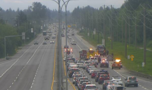 ⚠️#BCHwy7 Eastbound vehicle incident after the #PittRiverBridge at Old Dewdney Trunk Rd. has is reduced to a single lane. Emergency crews are on scene. Expect delays. #PittMeadows #MapleRidge #LougheedHwy
