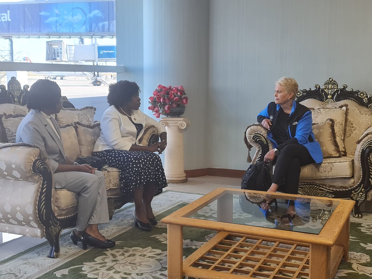 A warm welcome to the @WFP Executive Director Ms Cindy H. McCain who has arrived in #Zambia for an official visit,  accompanied by Zambia's Ambassador to the UN in Rome & the WFP Regional Director for Southern Africa.
