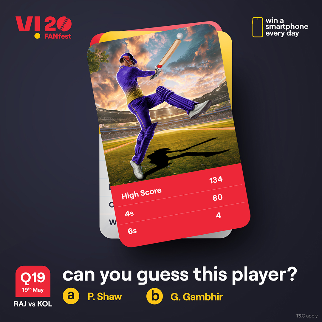 A challenge that separates the cricket experts from the rest. Identify this player, and you stand a chance to win a smartphone every day. 1. Follow our page 2. ⁠Comment the right answers with #Vi20FANfest #ChallengeAlert #WinPrizes #Quiz #Challenge #ParticipateAndWin #RAJvsKOL