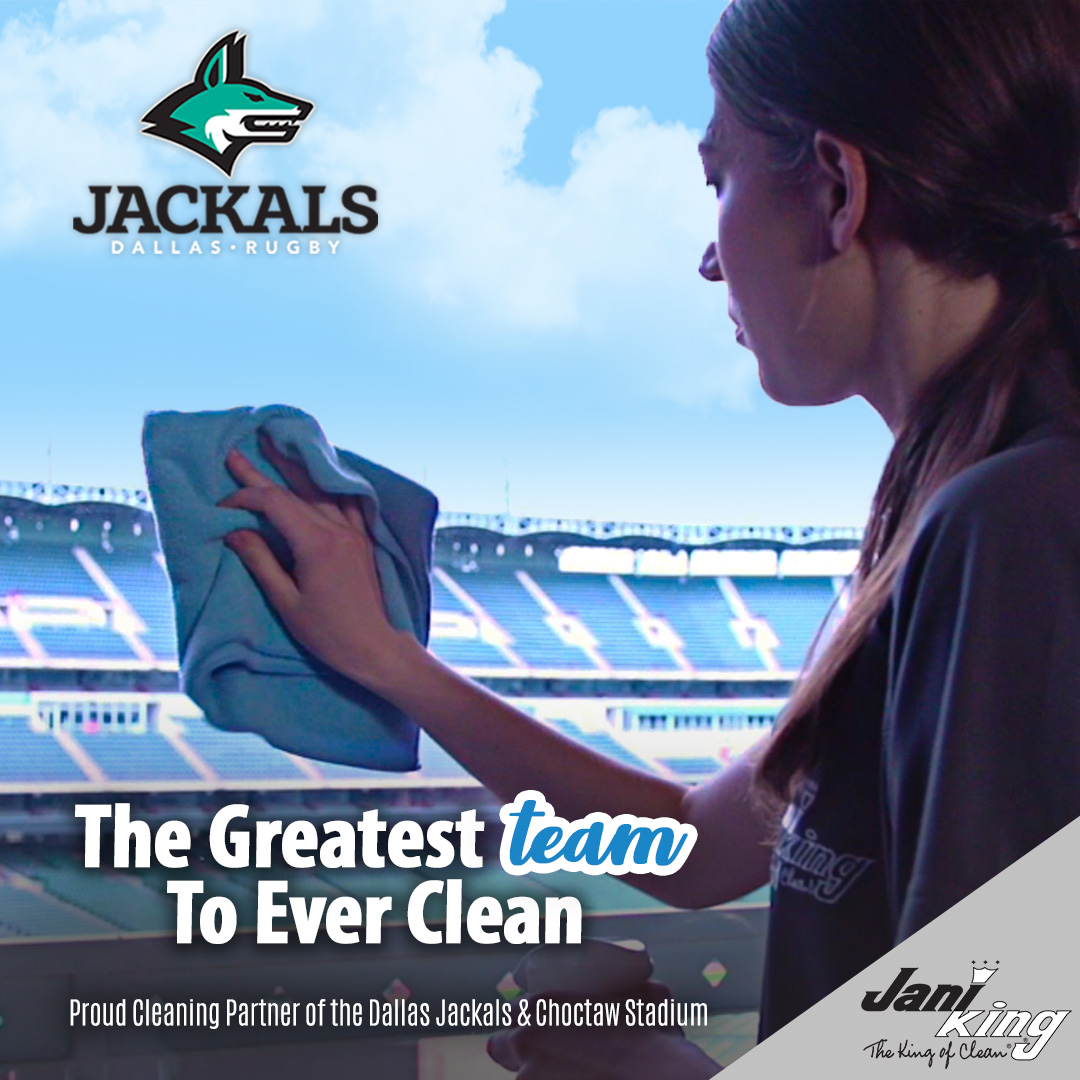 Cheer loud, @DallasJackals fans! 📣🏉 Jani-King is proud to keep @choctawstadium clean for every thrilling match. 

#Rubey #Cleaning #StadiumCleaning #CommercialCleaning #JaniKing #KingofClean #CleanTeam