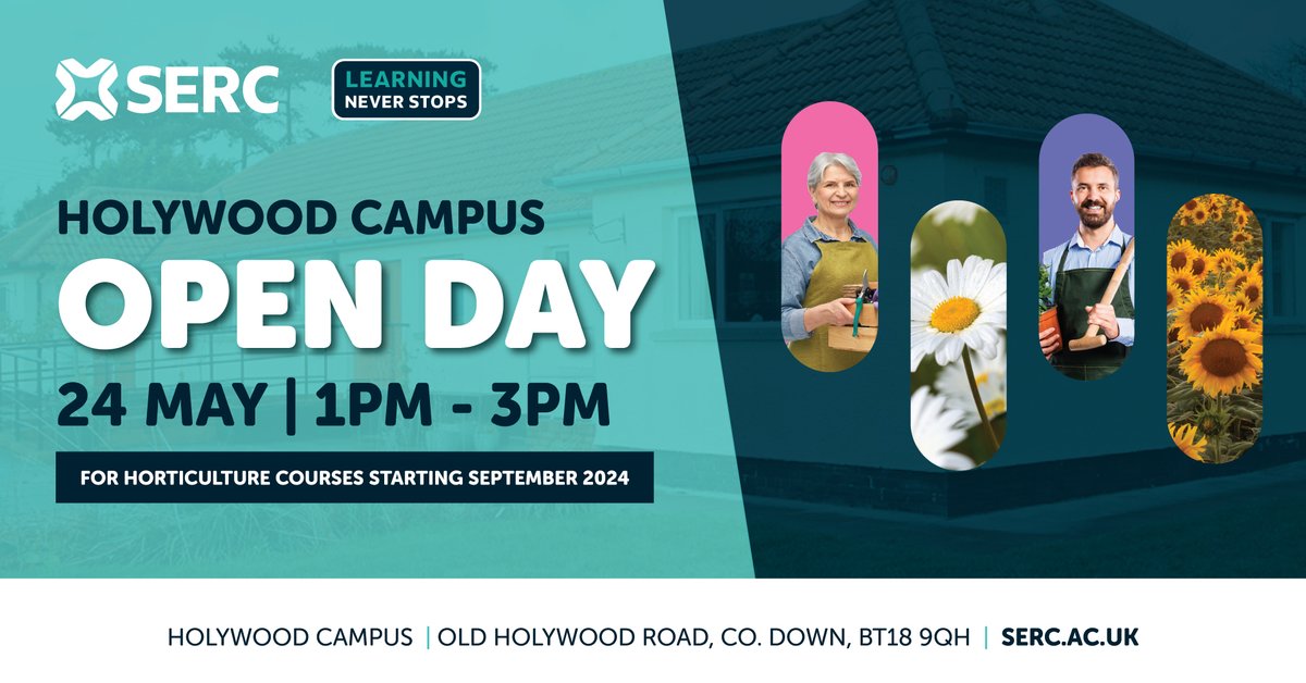 SERC Horticulture is getting ready to welcome prospective students to their annual Open Day 🌱🌷🌼

🏫 Holywood Campus
📅 Friday 24 May
⏰️ 1pm – 3pm 

ow.ly/VfNm50RGWxK

#BetterOffAtSERC