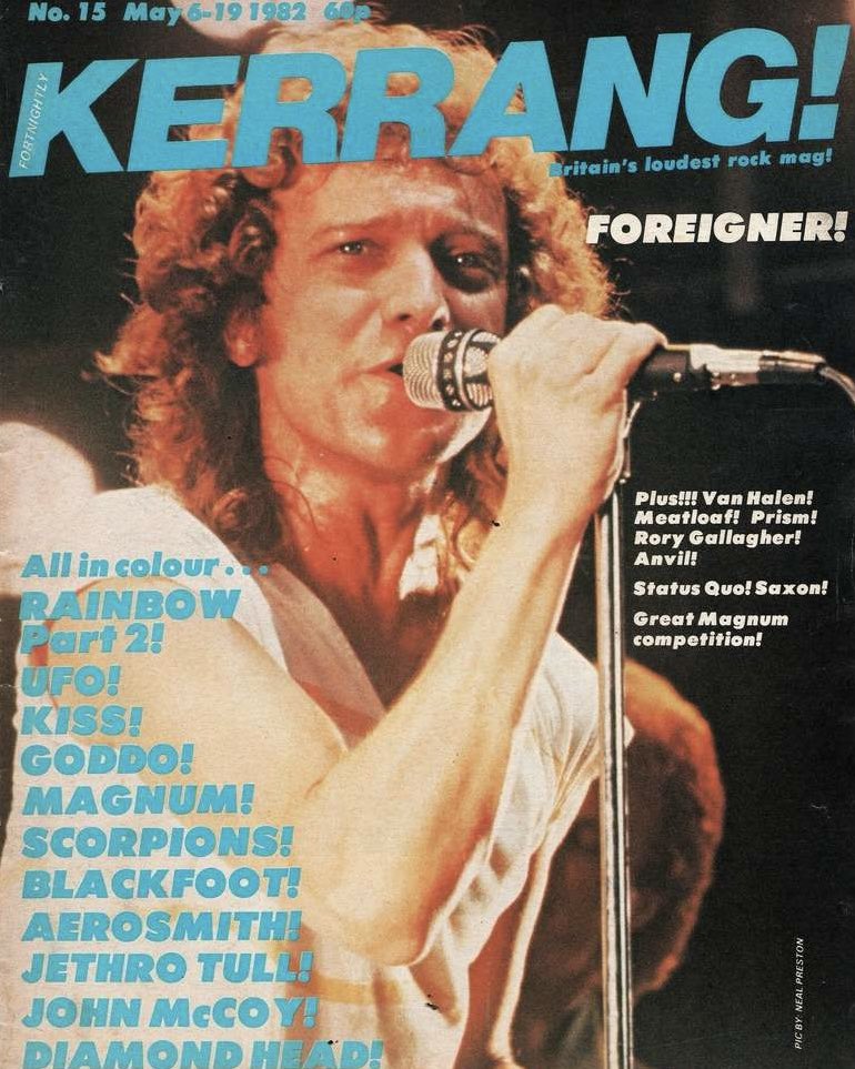 Lou Gramm graces the cover of @KerrangMagazine in May 1982.