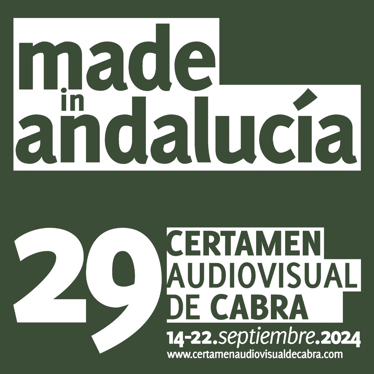 MADE IN ANDALUCÍA- Concurso para largometrajes de ficción y/o animación andaluces, realizados con posterioridad a enero de 2022 (consulta las bases completas en nuestra web) ¡Estamos esperando tu largo!
