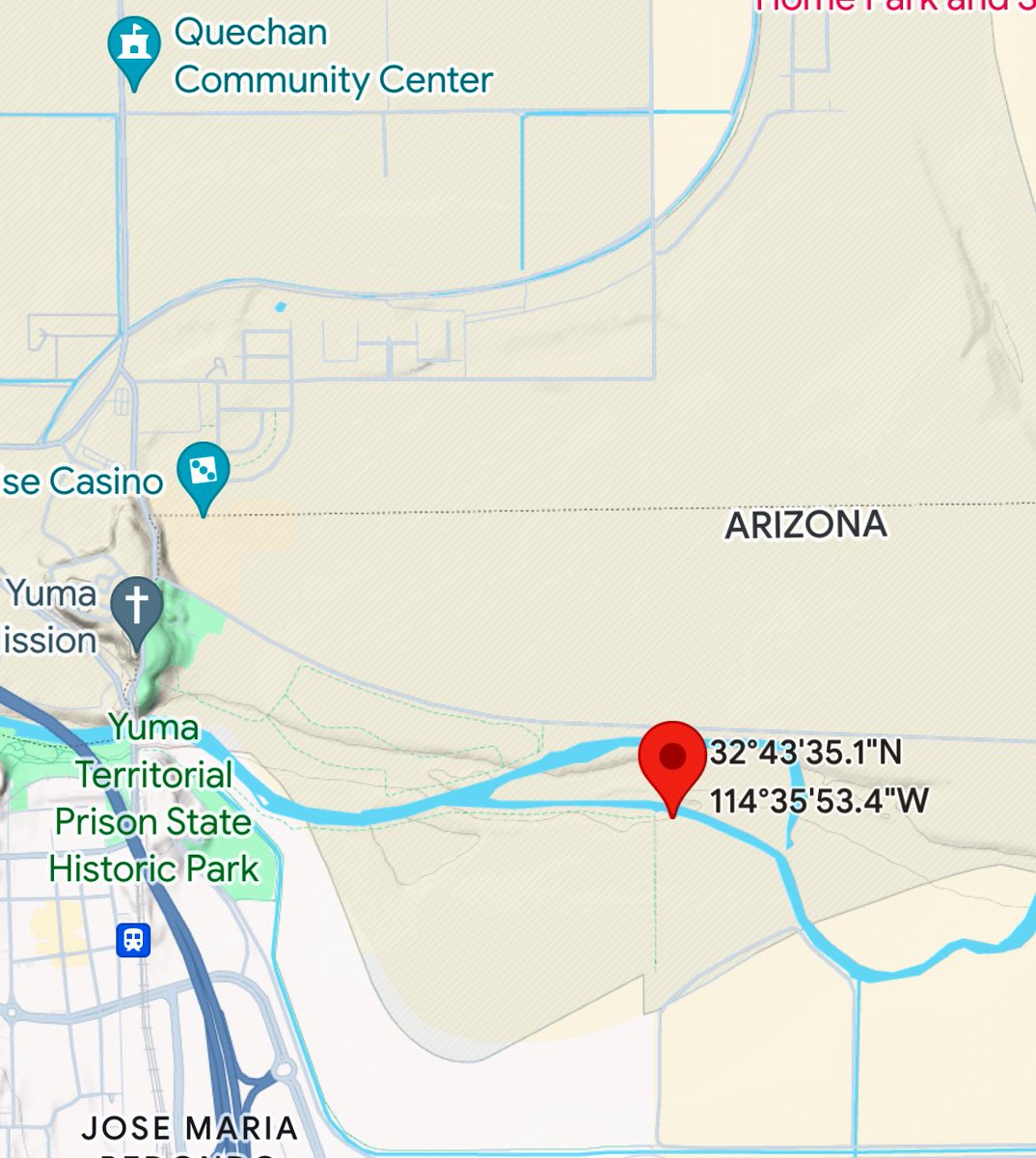 BLMAZFire's tweet photo. CRD - New Fire: #BeachFire located along the Colorado River on tribal lands E of the Yuma Territorial Prison Historic Park: Firefighters responded last night and stopped forward progress; 1 ac; 80% contained. Fire resources will be out there through the day. #AZFire https://t.co/YmuooX7SJK