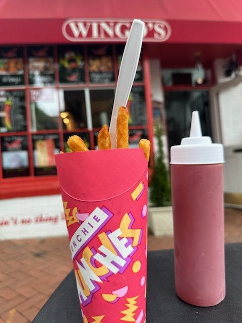 Back at Wingos Georgetown—the 'RED FRIES CUP' you remember! 🍟 It's back and only $2. Seasoned or regular fries—your choice! 🙌 #Wingomania #RedFriesCup #GeorgetownEats #FriesLovers #LateNightSnack